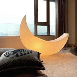 Modern IP65 Waterproof LED Crescent Moon Night Light Indoor Outdoor Contemporary Corner <strong>Floor</strong> <strong>Lamp</strong> Atmospheric Stand Home - Product Image 5
