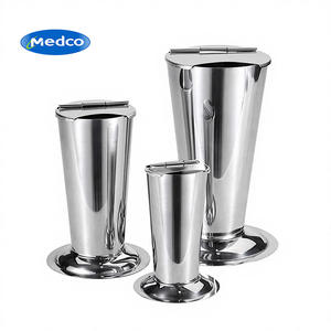 Support pour pinces de stérilisation en acier inoxydable 304 avec couvercle, forme de cône inversé, qualité médicale, couleur argent, ensemble de trois tailles - Product Image 4