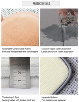 Tapis de sol en velours corail de qualité supérieure, en mousse à mémoire de forme, antidérapant, absorbant, tapis de cuisine, tapis de salle de bain doux et rembourré pour la décoration de la maison