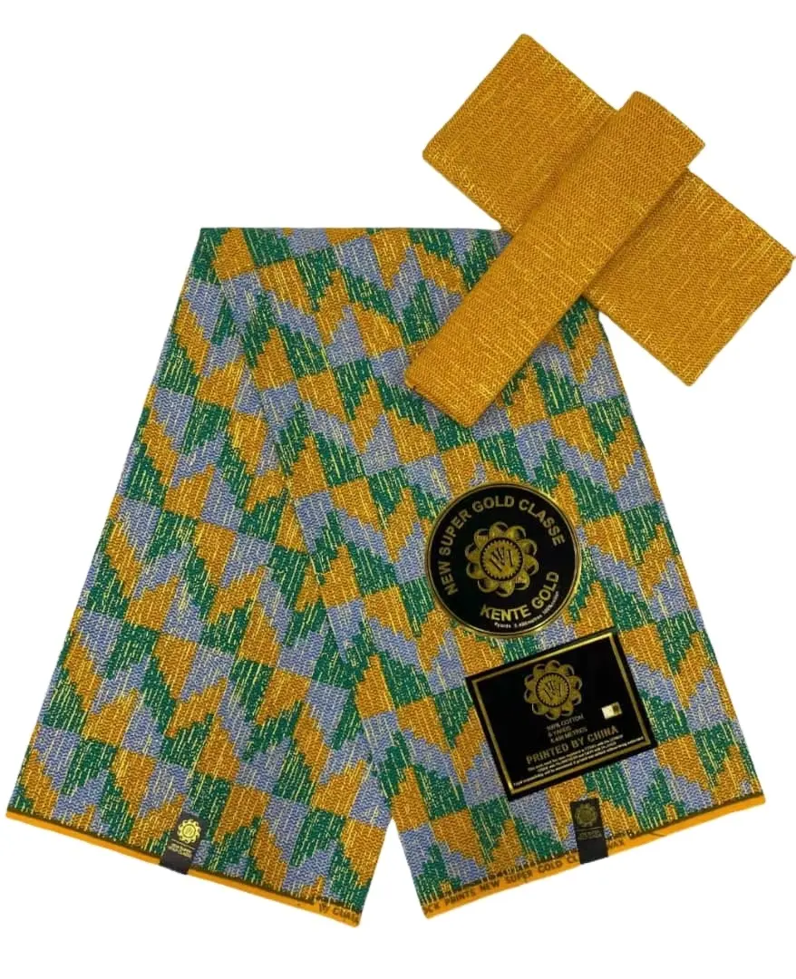 Perizoma di alta qualità tissu stampa involucro oro kente produttori di abbigliamento ankara blocco di cera africana tessuto di cotone