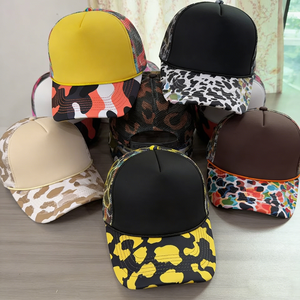 หมวกเบสบอลผ้าฝ้ายขายส่งแบบ unisex สไตล์สตรีทสปอร์ต ลายพราง ลายเสือดาว สีทูโทน สีเบจ ทรงทันสมัย หมวกตาข่าย 5 ชิ้น - Product Image 5