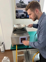 Cuisinière portable multifonctionnelle en acier inoxydable pour usage commercial et domestique, idéale pour les petits stands extérieurs, à cuisson rapide et économe en énergie, facile à nettoyer