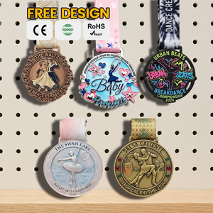 Medalla de Baile 3D de Diseño Rápido, Aleación de Zinc Esmaltada, Personalizable, Adecuada para la Ciudad, Medallas Deportivas Personalizadas - Product Image 1