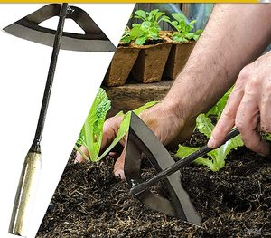 Azada de jardín-Azada hueca endurecida totalmente de acero, rastrillo de mano para plantar verduras, bordeadora de jardín para excavar - Product Image 2