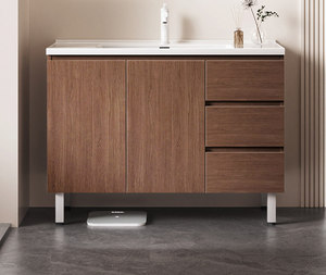 Nouvelle armoire de salle de bain avec lavabo en céramique intégré, lavabo moderne et simple pour salle de bain - Product Image 5