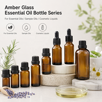 Botol Minyak Esensial Kaca Amber 5ml 10ml 15ml 20ml 30ml 50ml 100ml dengan Pilihan Tutup Pipet