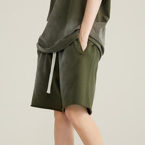 กางเกงวิ่งออกกำลังกายของผู้ชายผ้าฝ้ายเทอร์รี่เฟรนช์ลายพัฟ3D วินเทจ100% ซีดจาง440gsm - Product Image 3