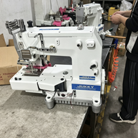 Machine à coudre industrielle à 12 aiguilles VC008 JUKKY pour ceintures, idéale pour les vêtements de sport en tricot élastique et les sous-vêtements, ensemble complet avec table et moteur
