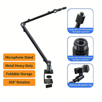 Support de microphone rotatif à 360° pliable, support cantilever de bureau pour diffusion en direct, support de micro pliable – Offre Spéciale