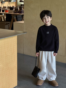 <span class=keywords><strong>Pull</strong></span> en tricot pour bébé garçon, nouveau modèle d'hiver 2025, cool, avec broderie de lettres, col montant - Product Image 4