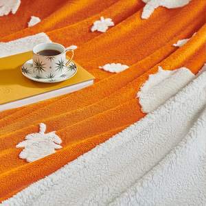 ขายร้อนขายส่ง Jacquard ผ้าสักหลาดสองชั้นโยนผ้าห่มขนแกะฤดูหนาวเชอร์ปา - Product Image 3