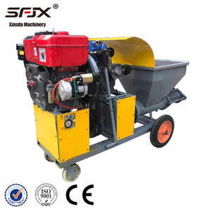 Machine à projeter du mortier diesel avec pompe et moteur, trémie de 100 L, équipement de construction jaune, moteur importé, garantie de 2 ans - Product Image 4