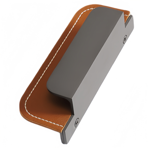 <strong>Light</strong> Luxury High-end Nordic groove Leather Concealed Handle with Hidden Embedded Drawer Leather Orange Black Brown Door <strong>Pull</strong> - Product Image 4