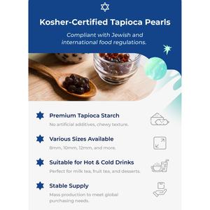 Bolas de Tapioca Premium Certificadas Kosher para Té de Burbujas de Taiwán, Caja de Bolas Masticables Listas para Cocinar para Tiendas de Té de Burbujas - Product Image 4
