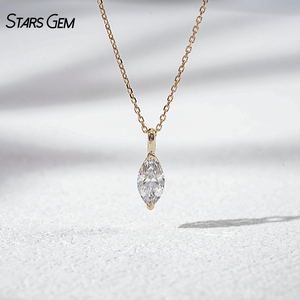 สร้อยคอจี้เพชร Starsgem 1 กะรัต ทองคำแท้ 14K รูปทรงมาร์คีส์ เกรด D VS1 เพชรเพาะเลี้ยงในห้องปฏิบัติการ รับรองโดย IGI - Product Image 2
