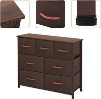Meuble TV moderne multi-niveaux avec plateau en bois, cadre métallique, commode à 2 tiroirs, étagère en MDF, armoire de rangement sur pied pour chambre à coucher