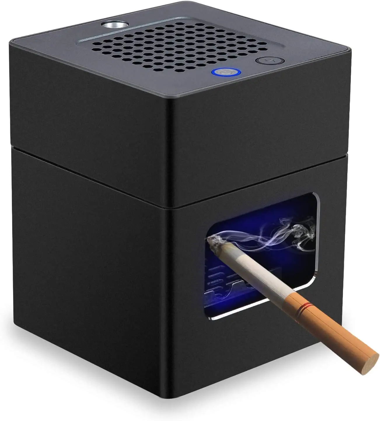 Alumínio Habitação Smokeless Cinzeiro 3 em 1 Cinzeiro Smoke com cigarro LED Light USB cinzeiro recarregável