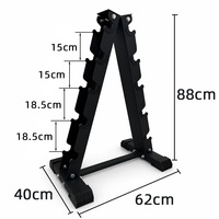 Support de rangement autoportant pour haltères en acier, 10 paires, avec revêtement en caoutchouc, idéal pour l'entraînement en salle de sport – Vente directe usine