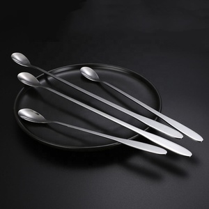 पार्टियों के लिए आइसक्रीम कॉफी चाय के लिए लंबे हैंडल स्टेनलेस स्टील मिठाई चम्मच - Product Image 6