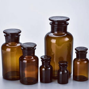 प्रयोगशाला के साथ एम्बर गिलास चौड़े मुंह अभिकर्मक बोतल ग्लास डाट - Product Image 1