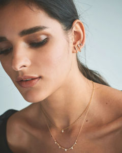 VLOVE produttori di gioielli personalizzati catene belle collane linea spezzata 14K 18K oro vera <span class=keywords><strong>collana</strong></span> di <span class=keywords><strong>diamanti</strong></span> - Product Image 5