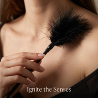 Fouet court noir sexy à plumes pour chatouilles, bâton de stimulation sensorielle pour préliminaires, palette de flirt corporel pour couples