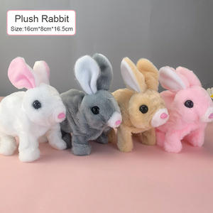 Jouet lapin en peluche électrique mignon <span class=keywords><strong>qui</strong></span> peut marcher, parler <span class=keywords><strong>et</strong></span> faire des sons, blanc, rose, marron, gris, poupée lapin, cadeau pour les enfants, les filles, les bébés - Product Image 5