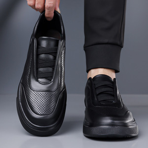 Zapatos Blancos Perforados para Hombre, con Punta Redonda, Cordones, Forro de Malla, Suela de Goma, Estilo Veraniego, para Caminar - Product Image 3