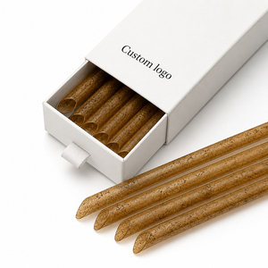 2026 Popular Inside Dimension 5-13mm <b>Coffee</b> Ground Disposable Biodegradable Drinking Straws Straight Straw With Slanted Mouth - Product Image 1