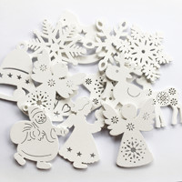 10 pièces en stock, décorations de Noël créatives en panneau de densité, style moderne minimaliste, accessoires de décoration pour la maison, avec corde de 2 mètres