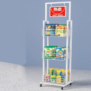 Siêu thị cửa hàng tiện lợi mềm năng lượng uống nước giải khát Snack thực phẩm kẹo 3 lớp màu trắng Dây Kim Loại hiển thị đứng - Product Image 1