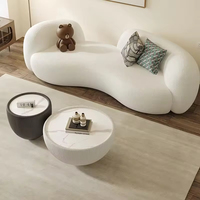 Ensemble de tables basses minimalistes design, rondes, modernes, de luxe léger, meubles de salon, ensemble de tables basses