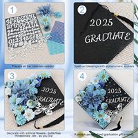 Topi Wisuda DIY OEM University dengan Kit Bunga