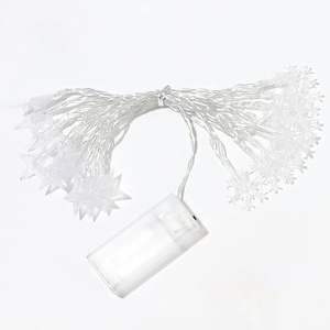 Ghirlanda di luci LED a bassa tensione, a forma di stella e fiocco di neve, bianco caldo, 5 m, ideale per decorazioni festive e - Product Image 1