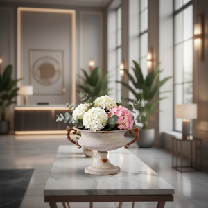 Vaso Industrial de Ferro Fundido com Alças em Espiral e Acabamento Rústico Antigo, Grande Vaso para Decoração de Casamento, Café e Hotel - Product Image 3