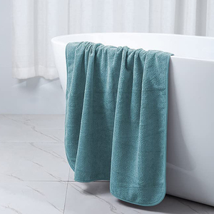 Serviette de bain en microfibre pour adulte, épaisse, surdimensionnée, écologique, pour la maison et la plage, cadeau, douce, absorbante, avec sac à cordon tissé, séchage rapide - Product Image 2