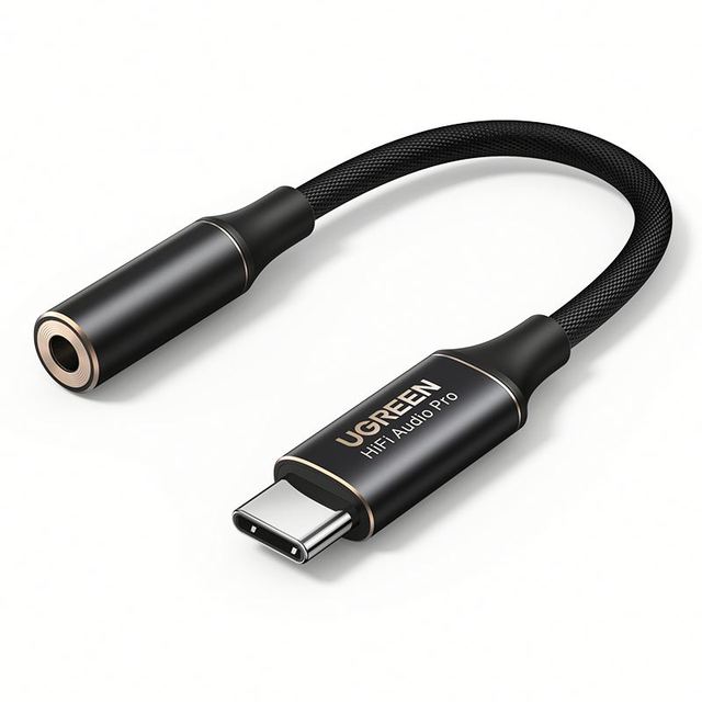 UGREEN USB C to 3.5mm Audio Adapter Type C to Headphone Aux Jack Dongle 24bit/96kHz HiFi DAC Braided Cable Cord
