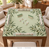 Tapis de Mahjong Pliable et Portable Yugaland, Résistant à la Saleté, Antidérapant, 31,5 Pouces, Réduction du Bruit de 3 mm, Idéal pour les Voyages et le Camping