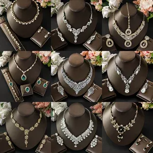 <span class=keywords><strong>ชุด</strong></span>เครื่องประดับเจ้าสาวสไตล์วินเทจแบบยุโรปอเมริกัน ประดับเพชรหลากสีรูปดอกไม้  ประกอบด้วยสร้อยคอ ต่างหู และกำไลข้อมือสำหรับผู้หญิง - Product Image 2