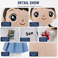 Poupée en peluche personnalisée de 35 cm pour uniforme scolaire, cadeau souvenir de remise de diplôme, OEM ODM
