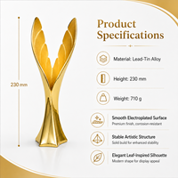 Trofeo Metálico Personalizado con Molde Existente, Sin Costo de Molde, Producción Rápida, en Oro, Plata, Oro Rosa, Níquel Negro, para Premios Corporativos
