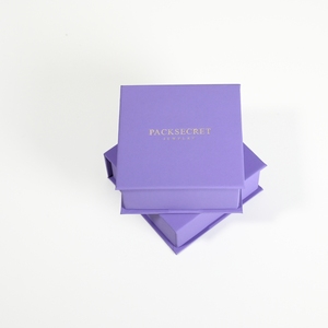 PackSecret Wholesale Purple Paper <b>Book</b> Style Custom Hot Stamping Silver Logo Magnetic <b>Box</b> for Necklaces Earrings Jewelry <b>Box</b> - Product Image 3