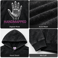 Fabricants de vêtements – Sweat à capuche pour homme, coupe ample, en coton 400 g/m², délavé à l'acide, impression numérique, style streetwear personnalisé