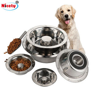 Tigela de Alimentação Lenta para Cães em Aço Inoxidável Ecológica, Tigela Redonda para Animais de Estimação para Uso Interno e Externo - Product Image 1