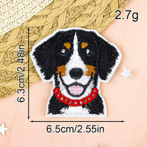 Nouvel arrivage Patchs brodés au design animal Vente en <span class=keywords><strong>gros</strong></span> Mignon Husky sibérien Shiba Inu Applique Patch de broderie personnalisé Chien - Product Image 5