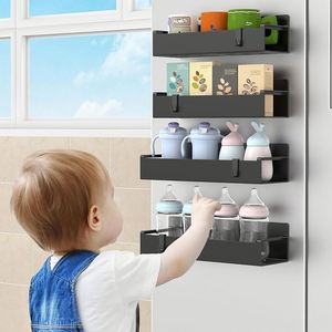 Vente d'usine : Lot de 4 supports muraux magnétiques mobiles pour épices, organisateur de rangement pour réfrigérateur de cuisine - Product Image 6
