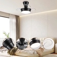 Ventilateur de plafond moderne à LED 3 en 1 avec moteur CC de 22 pouces, à intensité variable, rétractable et télécommandé