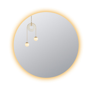 Espejo de baño inteligente <span class=keywords><strong>LED</strong></span> redondo moderno, espejo de pantalla táctil luminoso antivaho montado en la pared con lámpara integrada - Product Image 5