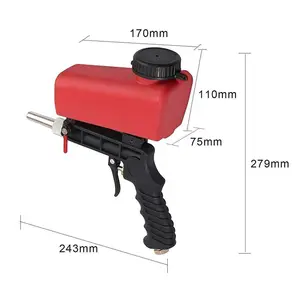 Pistola pneumática portátil ajustável para areia, mini pistola de gravação portátil de 90 psi para polimento por spray, rebarbas e remoção de ferrugem