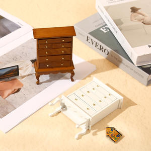 1:12 haute qualité Mini échelle bricolage bois Miniature maison de poupée grand modèle de meubles d'armoire à cinq compartiments pour scène de jeu - Product Image 2
